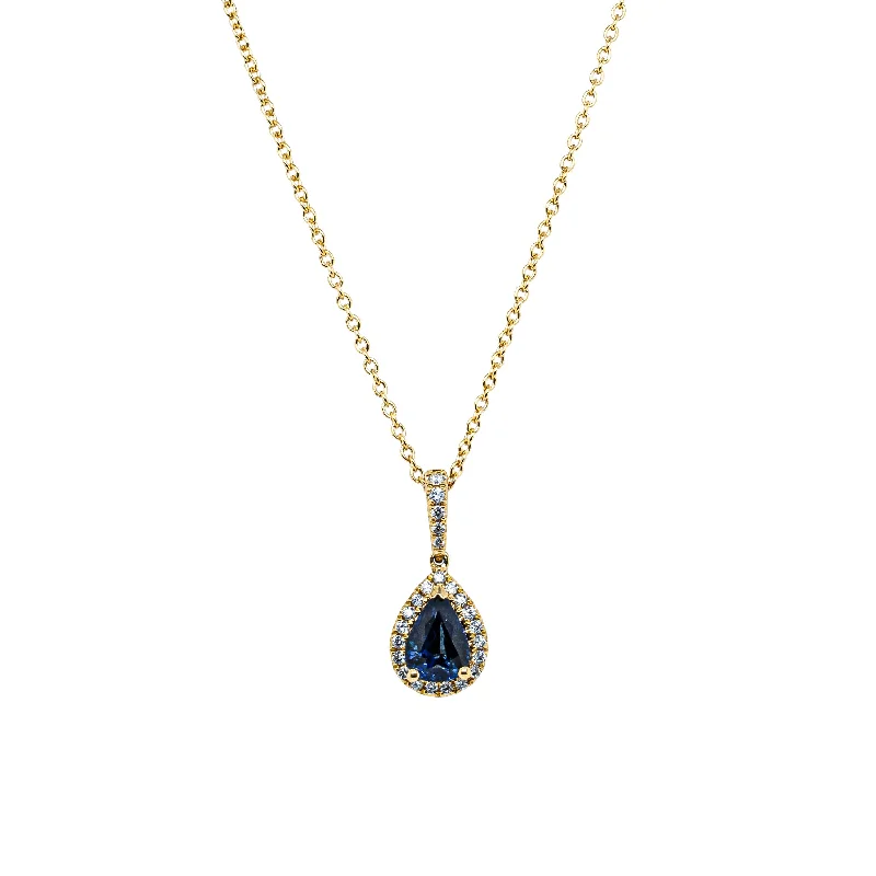 Special Sale On Handcrafted Jewelry – Shop Today 18ct Yellow Gold 1.01ct Sapphire & Diamond Mini Sierra Pendant