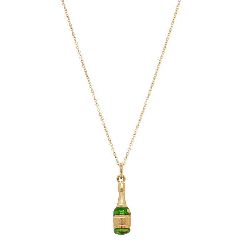 Elegant Designs, Unbeatable Discounts – Shop Jewelry Now Deja Vu 10ct Yellow Gold Champagne Bottle Necklace