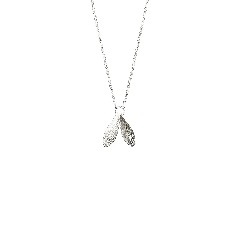 Trending Jewelry Styles Now At Limited-Time Discounts Silver Mini Double Leaf Pendant