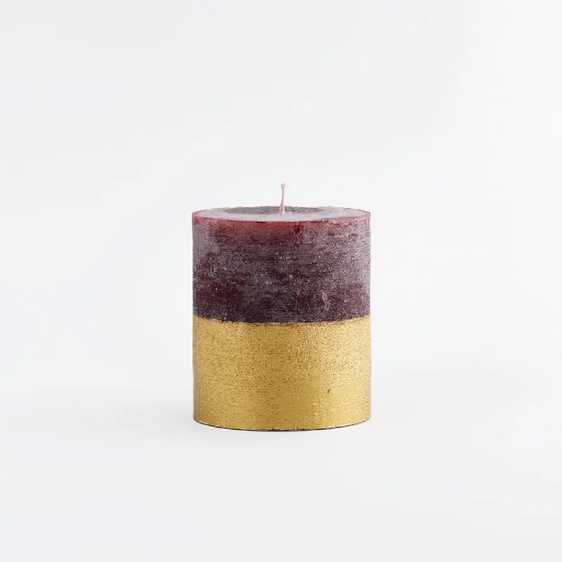 Elegant Jewelry, Exclusive Prices – Shop Now St Eval Gold Dipped Pillar Candle - Figgy Pudding