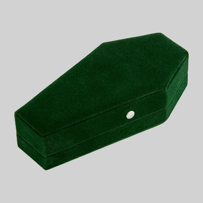 Last Chance To Grab Your Favorite Jewelry At A Discount The Moss Green Velvet Coffin Ring Case