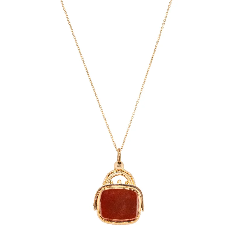 Limited-Time Jewelry Sale – Don't Miss These Deals Vintage 9ct Rose Gold Carnelian Spinner Pendant