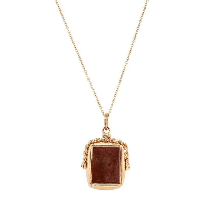 Exclusive Gemstone Jewelry At Special Prices Vintage 9ct Rose Gold Carnelian Spinner Pendant